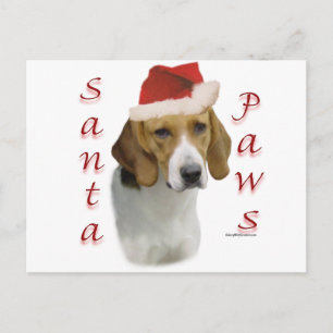 Cartão Postal De Festividades Papais noeis Foxhound americanos Paws