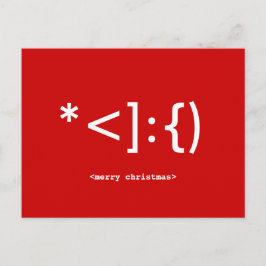 Cartão Postal De Festividades Papais noeis geeks Emoticon Cartão de Natal
