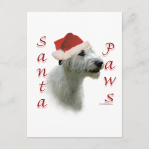 Cartão Postal De Festividades Papais noeis irlandeses de Wolfhound Paws