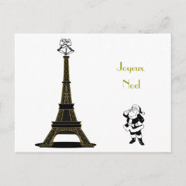 Cartão Postal De Festividades Papais noeis Joyeux Noel Paris Natal Francês