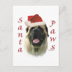 Cartão Postal De Festividades Papais noeis Mastiff