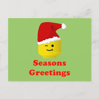 Cartão Postal De Festividades Papais noeis Minifig Seasons Saudações