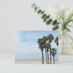 Cartão Postal De Festividades Papais noeis Monica Beach, California Ocean USA Sk