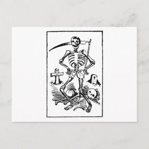 Cartão Postal De Festividades Papais noeis Muerte, mexicano Grim Reaper c. iníci