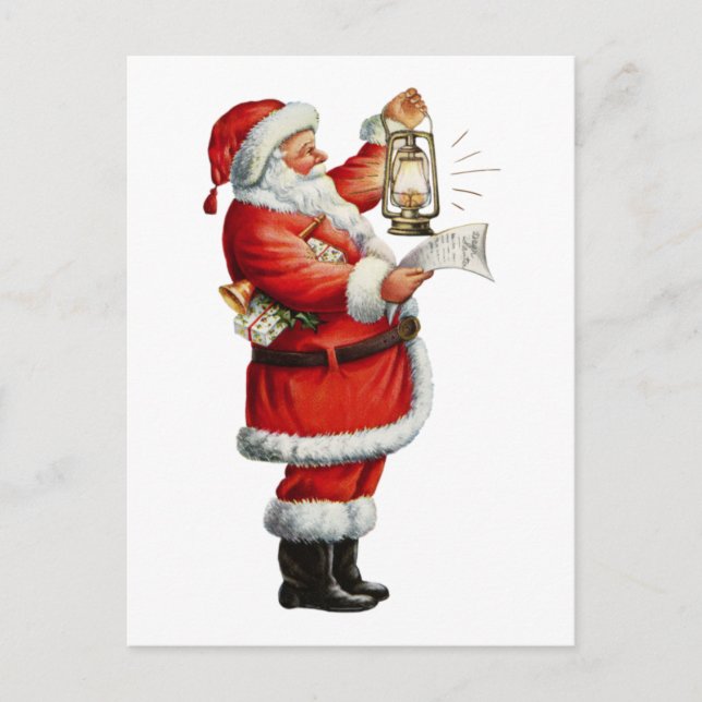 Cartão Postal De Festividades Papais noeis natais vintages (Frente)