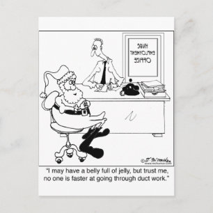 Cartão Postal De Festividades Papais noeis num Serviço de Aquecimento e Emprego 