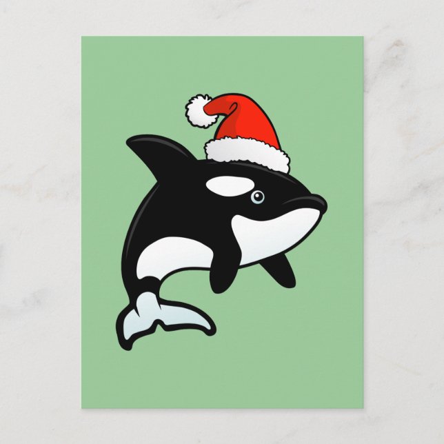 Cartão Postal De Festividades Papais noeis Orca (Frente)