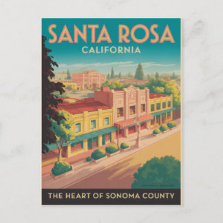Cartão Postal De Festividades Papais noeis Rosa California
