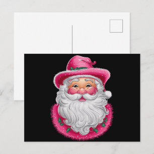 Cartão Postal De Festividades Papais noeis Rosa Festa da Família de Combinação d