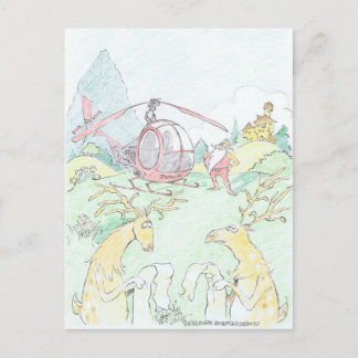 Cartão Postal De Festividades Papais noeis Rudolf.