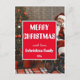 Cartão Postal De Festividades papais noeis simples e elegante natal familiar per