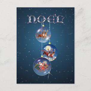 Cartão Postal De Festividades PAPAIS NOEIS, SLEIGH & REINDEER por SHARON SHARPE