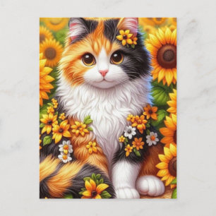 Cartão Postal De Festividades Papel de Carteira de Halloween de Gato Negro Spook