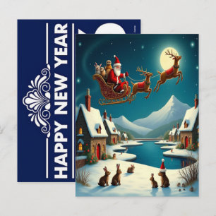 Cartão Postal De Festividades Papel de Parede Encantador da Vila de Inverno de N