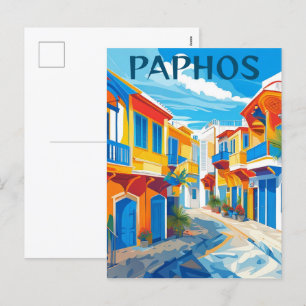 Cartão Postal De Festividades Paphos City, Chipre souvenir