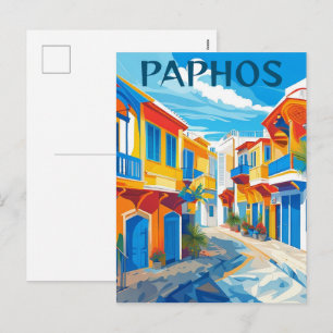 Cartão Postal De Festividades Paphos City, Chipre souvenir