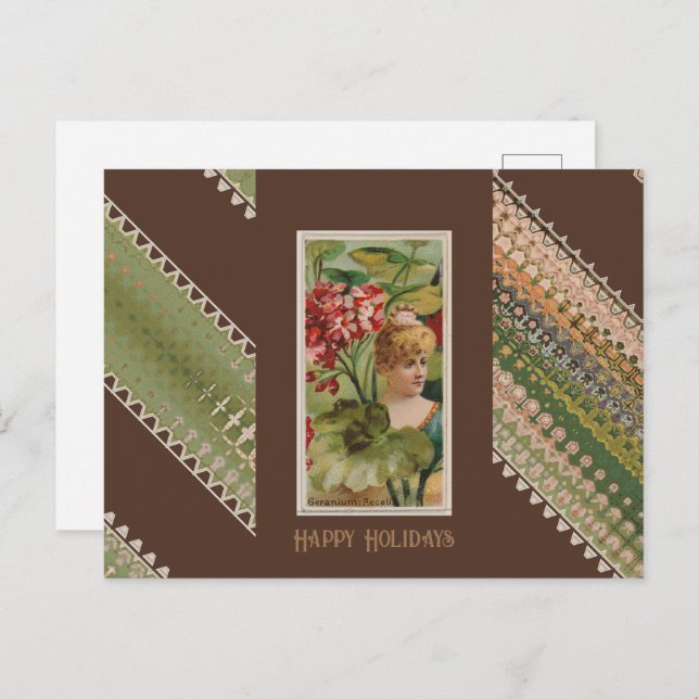 Cartão Postal De Festividades Parabéns Beleza Floral 42 Geranium (Frente/Verso)