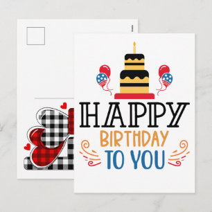 Cartão Postal De Festividades Parabéns Para Você