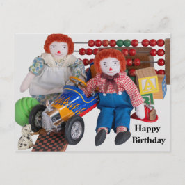 Cartão Postal De Festividades Parabéns Raggedy Ann Andy Postcard