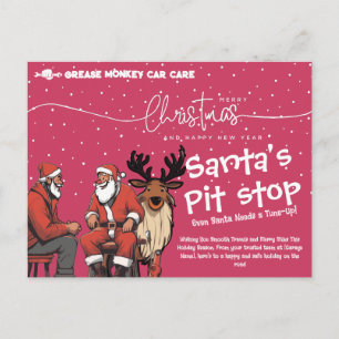 Cartão Postal De Festividades Parada de Pit de Papai Noel   Ajuste de Natal Auto