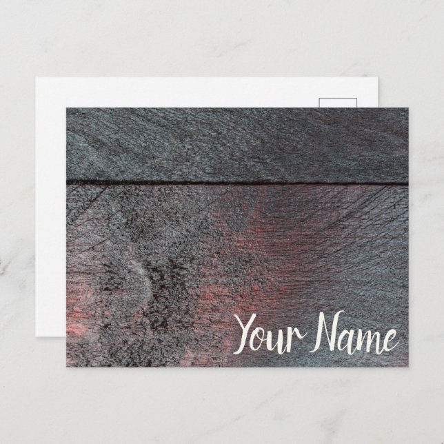 Cartão Postal De Festividades Parede de madeira de mogno usada (Frente/Verso)