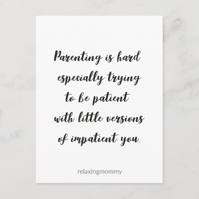 Cartão Postal De Festividades Parenting is hard, funny quote kaart (Frente)