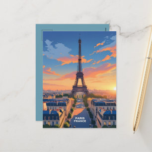 Cartão Postal De Festividades Paris França Torre Eiffel_ Paisagem Urbana da Cida