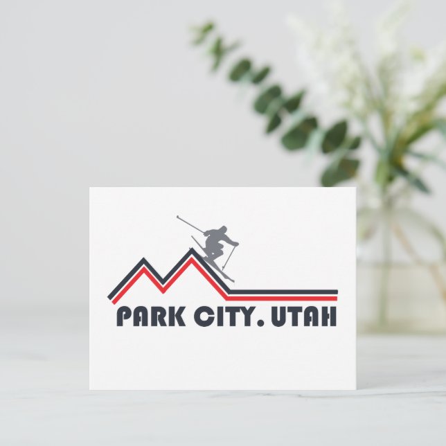 Cartão Postal De Festividades Park City Utah — estância de esqui (Em pé/Frente)