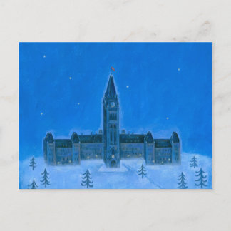 Cartão Postal De Festividades Parlamento Europeu Edifícios Ottawa Natal