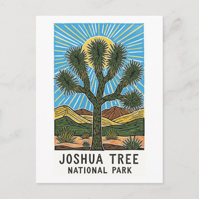 Cartão Postal De Festividades Parque Nacional de Joshua Tree Califórnia (Frente)