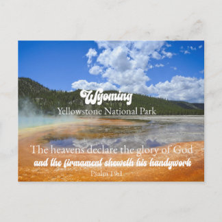 Cartão Postal De Festividades Parque Nacional de Yellowstone Wyoming Salmo 19:1