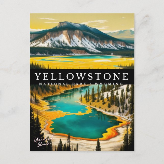 CARTÃO POSTAL DE FESTIVIDADES PARQUE NACIONAL YELLOWSTONE (Frente)
