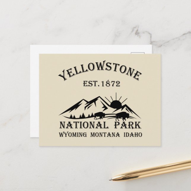 Cartão Postal De Festividades Parque nacional Yellowstone (Frente/Verso In Situ)