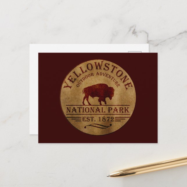 Cartão Postal De Festividades Parque nacional Yellowstone (Frente/Verso In Situ)