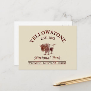 Cartão Postal De Festividades Parque Nacional Yellowstone Vintage
