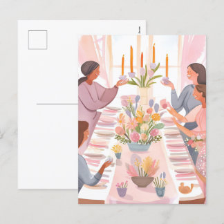 Cartão Postal De Festividades Páscoa Brunch | Farinha da família Watercolor feit