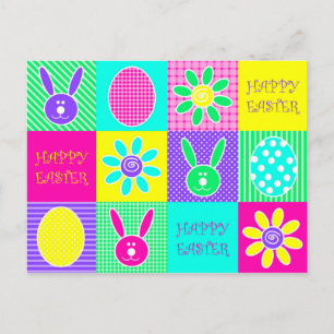 Cartão Postal De Festividades Páscoa Colorida