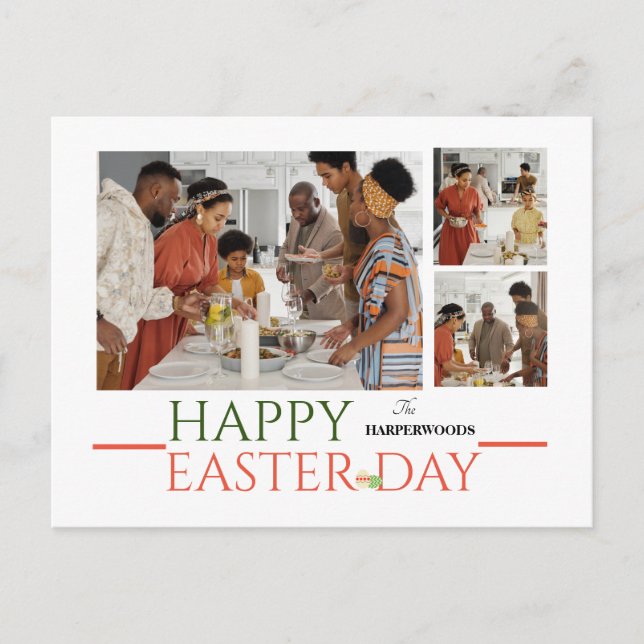 Cartão Postal De Festividades páscoa elegante da Tipografia 3 (Frente)