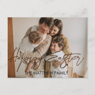 Cartão Postal De Festividades páscoa elegante, família paterna Foto de caligrafi