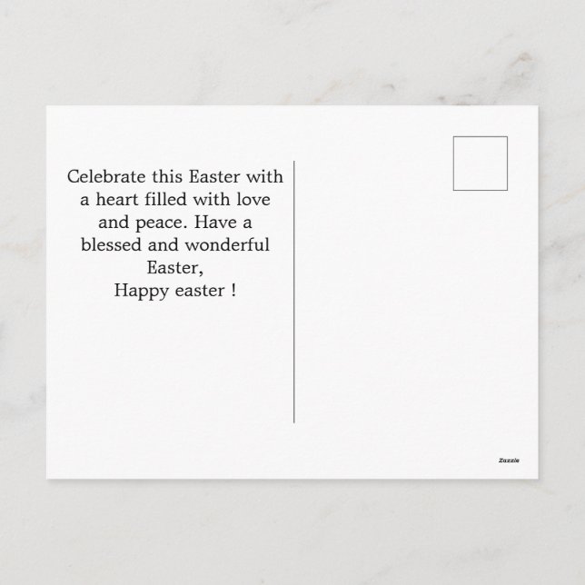 Cartão Postal De Festividades páscoa elegante, fotografia de colagem de caligraf (Verso)