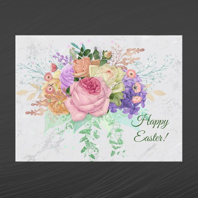 Cartão Postal De Festividades Páscoa flexível Primavera rosa bonito (Criador carregado)