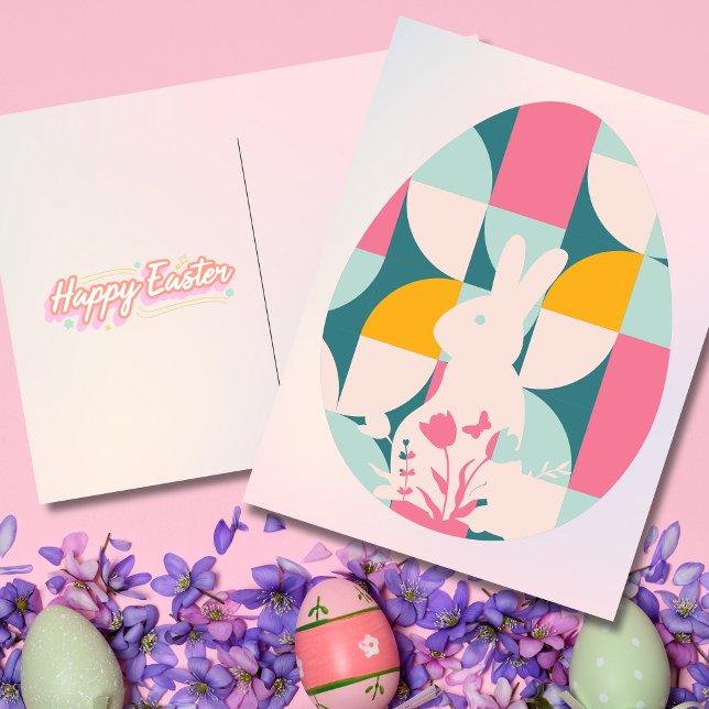 Cartão Postal De Festividades Páscoa Geométrica Moderna (Criador carregado)