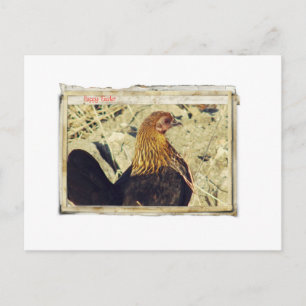 Cartão Postal De Festividades Páscoa Hen Grunge Vintage Papers