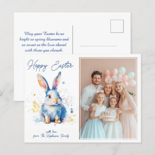 Cartão Postal De Festividades Páscoa personalizável 🐇 Bunny Love