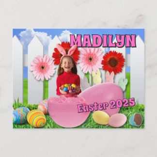 Cartão Postal De Festividades Páscoa Pintinhos de Cartão-postal Floral