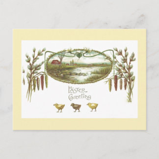 Cartão Postal De Festividades Páscoa - Pintinhos e Artesanatos de Artes & Pond
