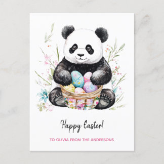 Cartão Postal De Festividades Páscoa russa do Urso Panda Bonito