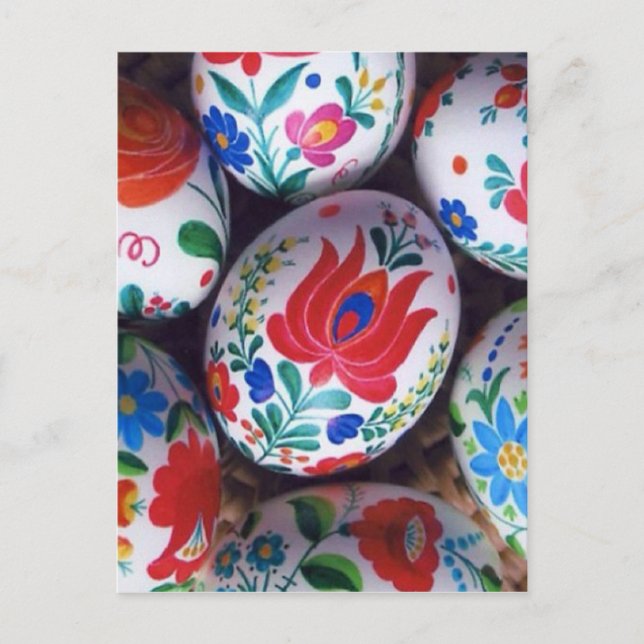 Cartão Postal De Festividades Páscoa saudações ovos de kalocsai (Frente)