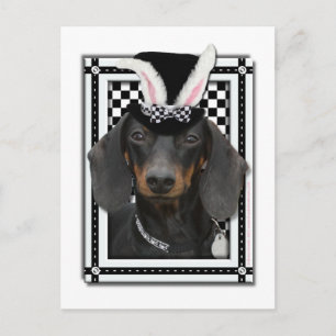 Cartão Postal De Festividades Páscoa - Um Coelhinho Te Ama - Dachshund