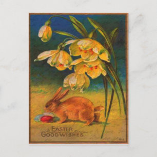 Cartão Postal De Festividades Páscoa Vintage